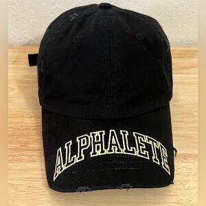 Alphalete unisex men’s women’s adjustable hat black/yellow.